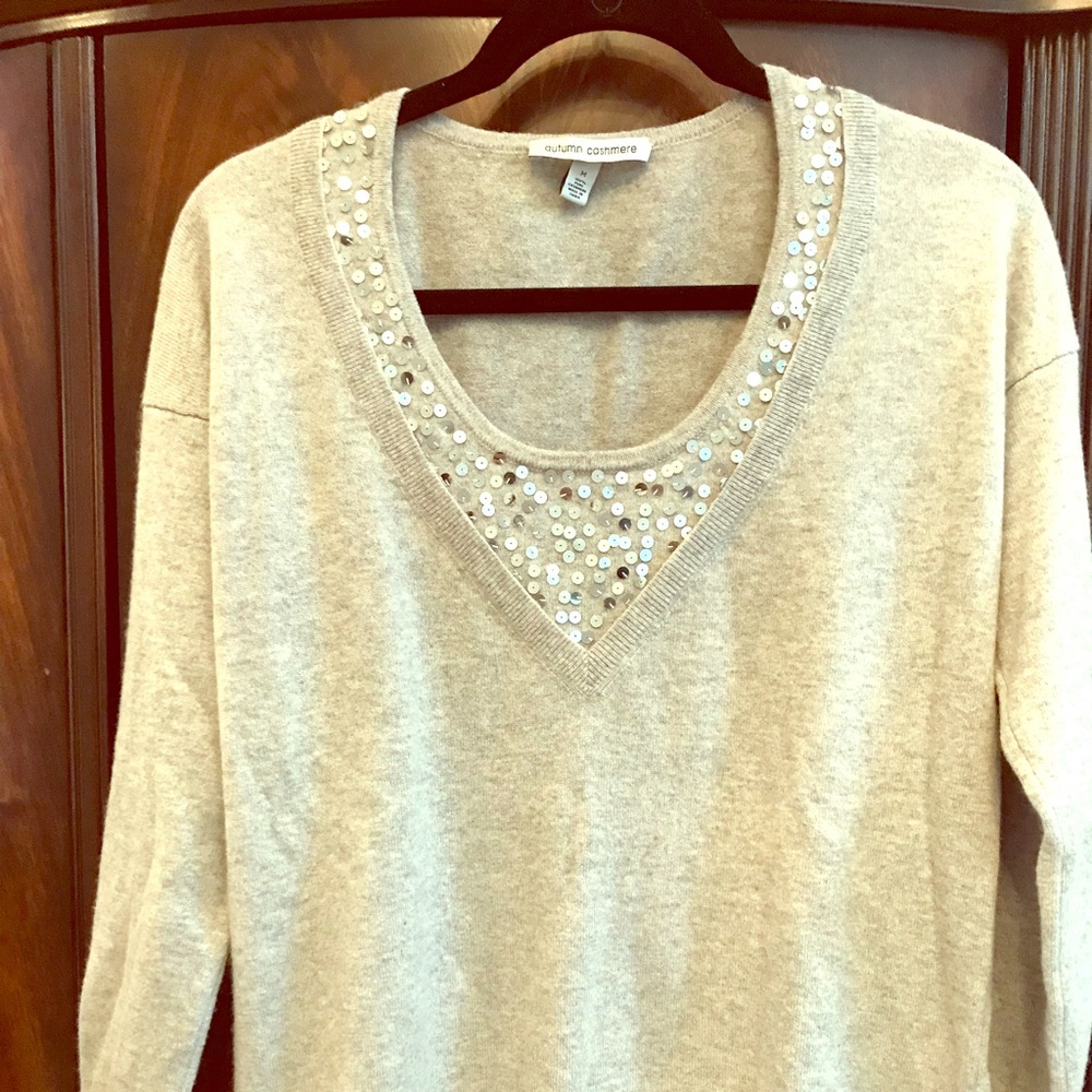Autumn Cashmere grey and sequin sweater